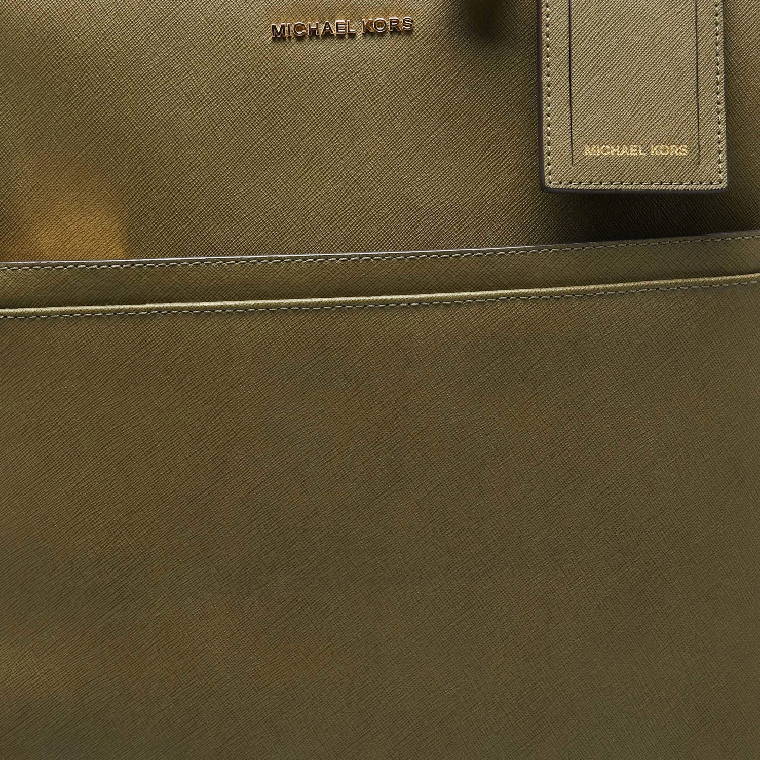 Michael Kors Olive Green Leather Jet Set Logo Luggage For Women - Image 5