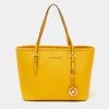 Michael Kors Mustard Saffiano Leather Small Jet Set Travel Tote For Women