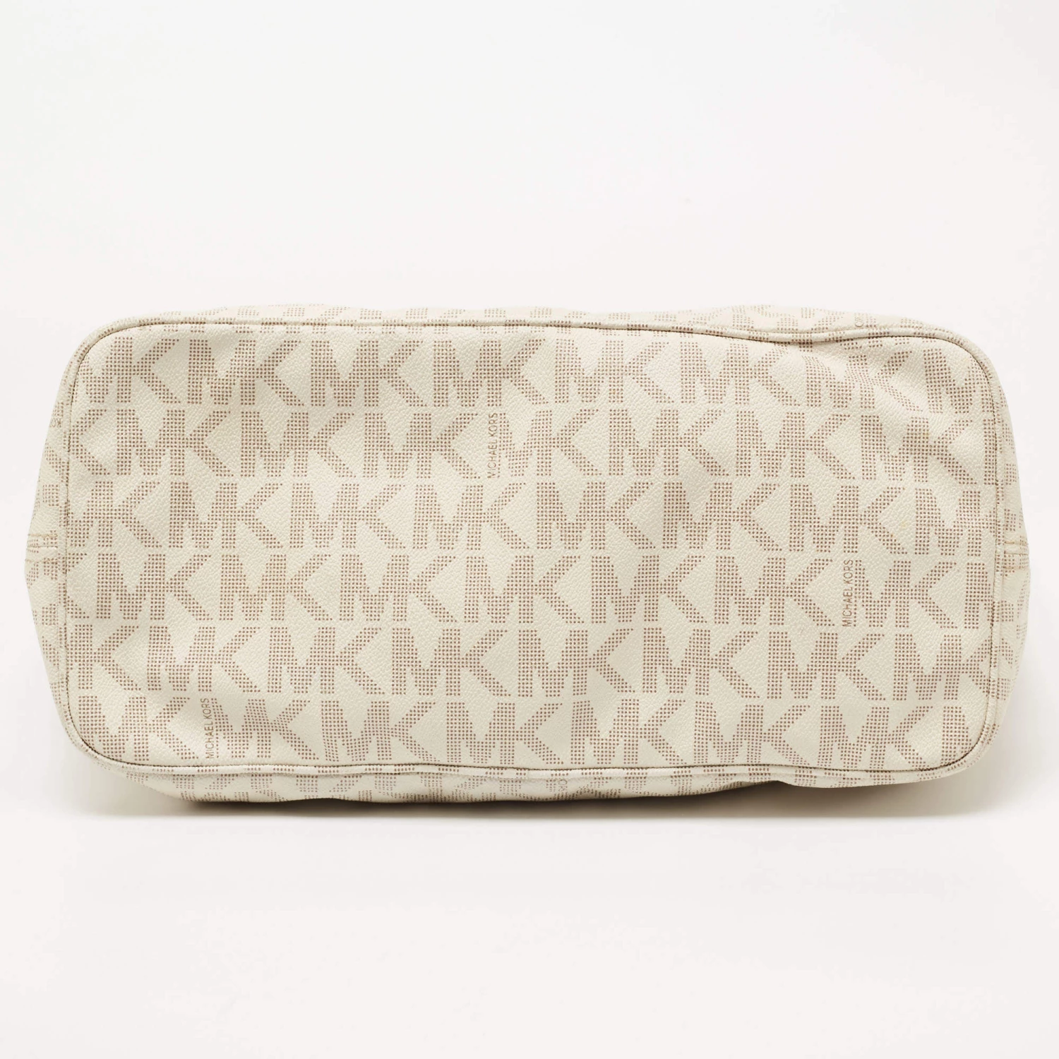 Michael Kors Off White Signature Coated Canvas And Leather Travel Tote For Women - Image 9