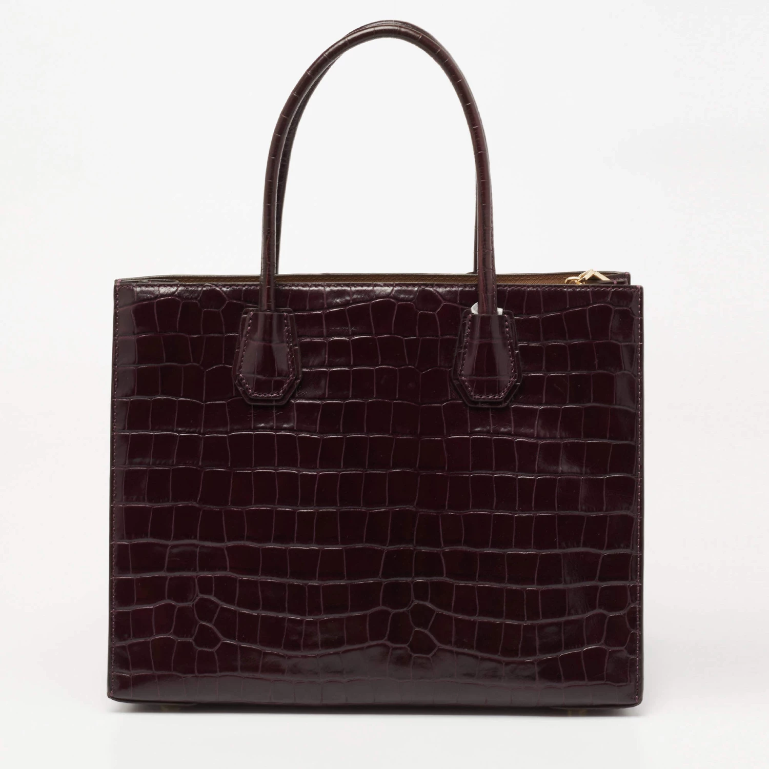 Michael Kors Purple Croc Embossed Leather Mercer Tote For Women - Image 4