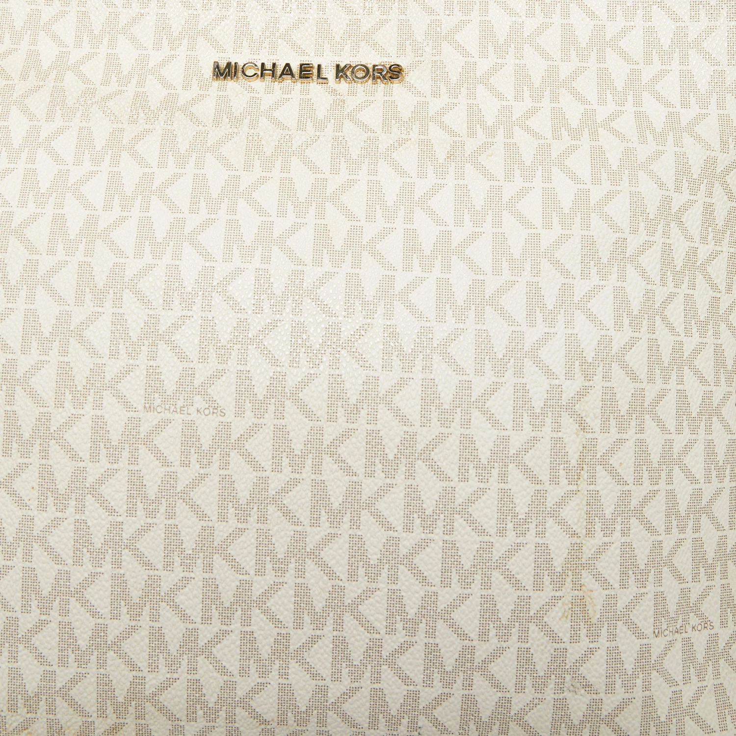 Michael Kors White Signature Coated Canvas Jet Set Messenger Bag For Women - Image 5