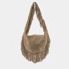 Michael Kors Beige Suede Fringe Hobo For Women