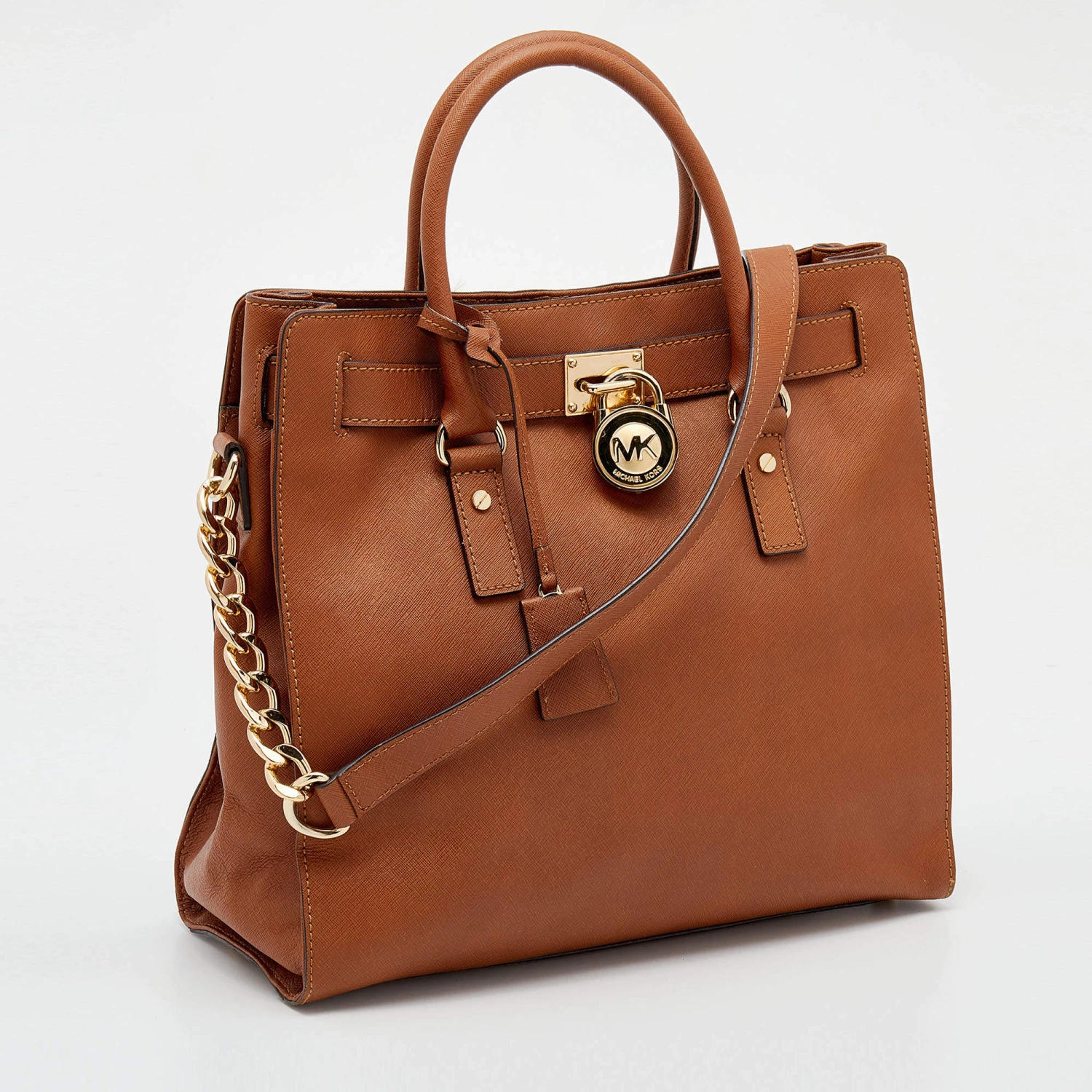 MICHAEL Michael Kors Brown Saffiano Leather Hamilton Tote For Women - Image 3