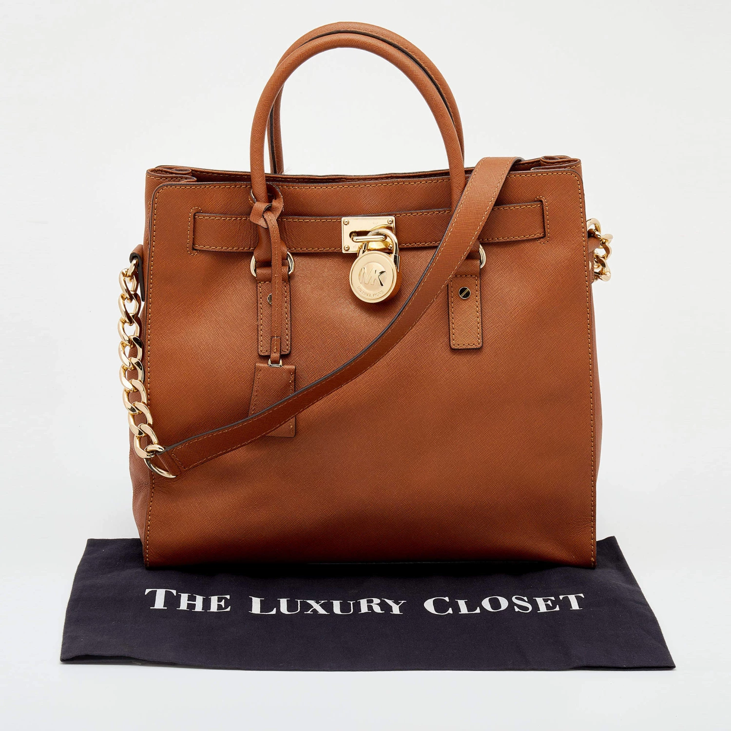 MICHAEL Michael Kors Brown Saffiano Leather Hamilton Tote For Women - Image 10