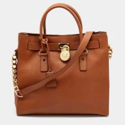 MICHAEL Michael Kors Brown Saffiano Leather Hamilton Tote For Women