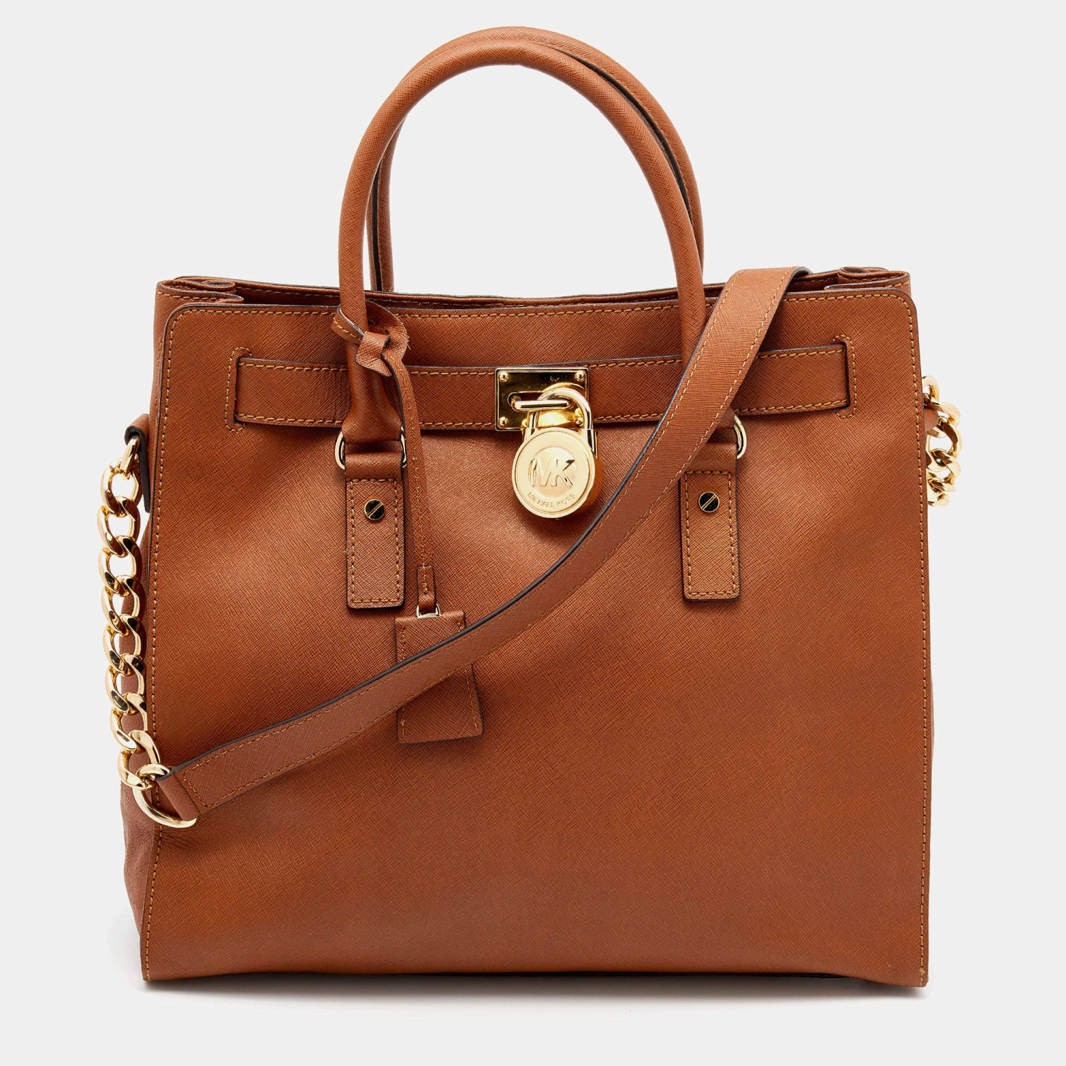MICHAEL Michael Kors Brown Saffiano Leather Hamilton Tote For Women