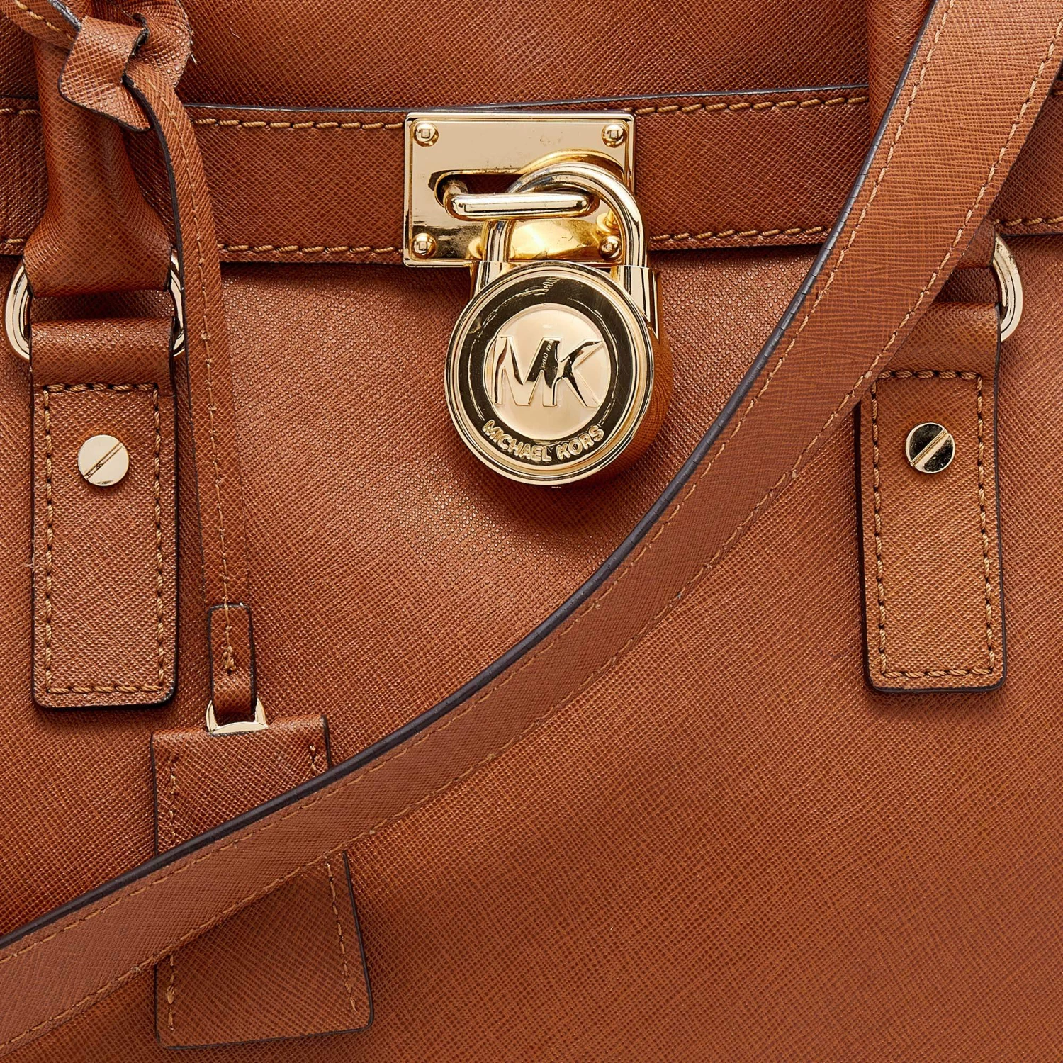 MICHAEL Michael Kors Brown Saffiano Leather Hamilton Tote For Women - Image 6