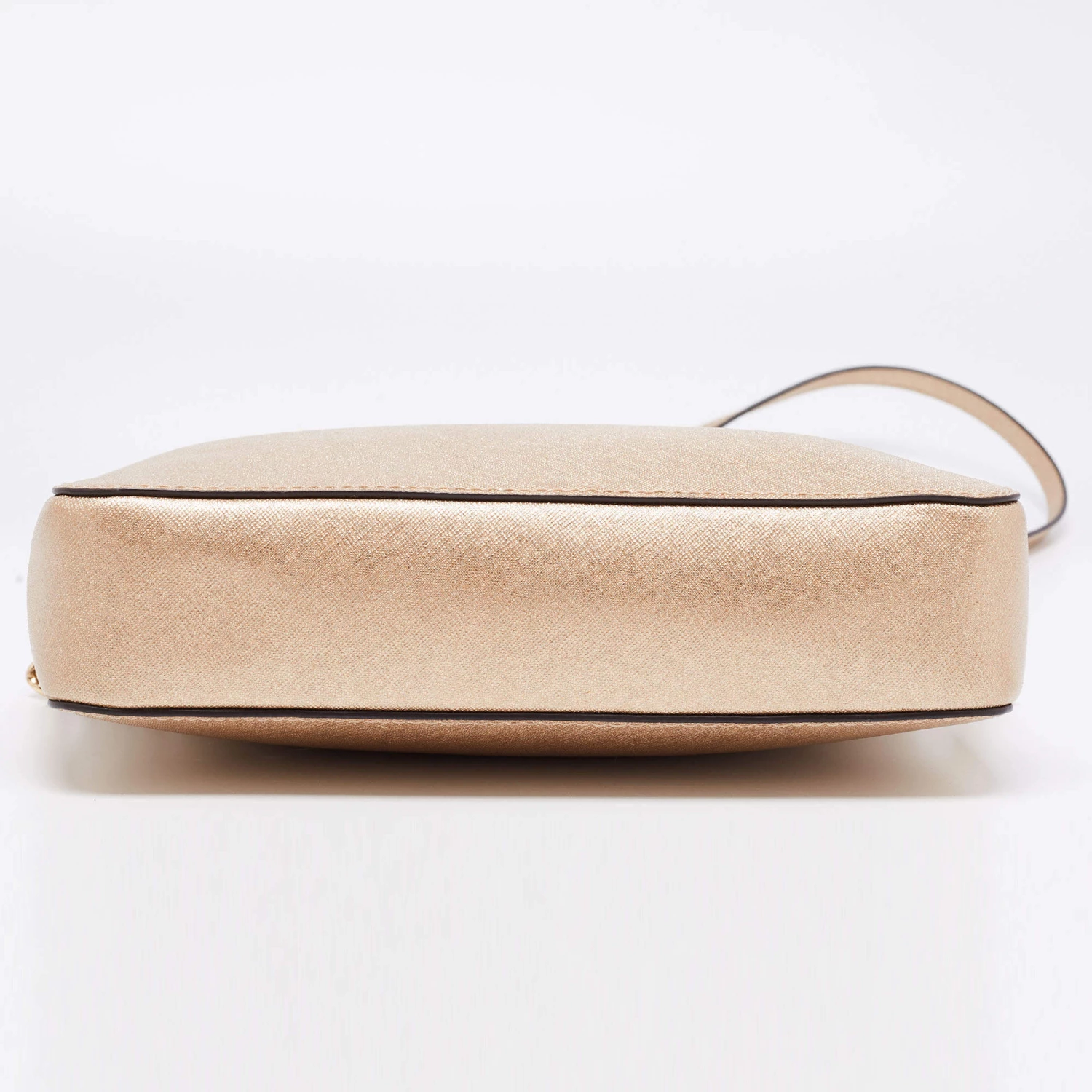 Michael Kors Metallic Gold Leather Jet Set Camera Crossbody Bag For Women - Image 6