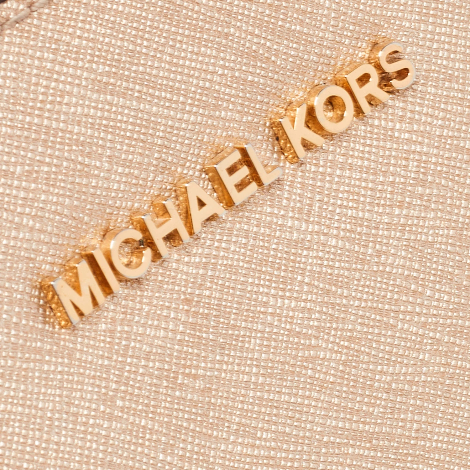 Michael Kors Metallic Gold Leather Jet Set Camera Crossbody Bag For Women - Image 8