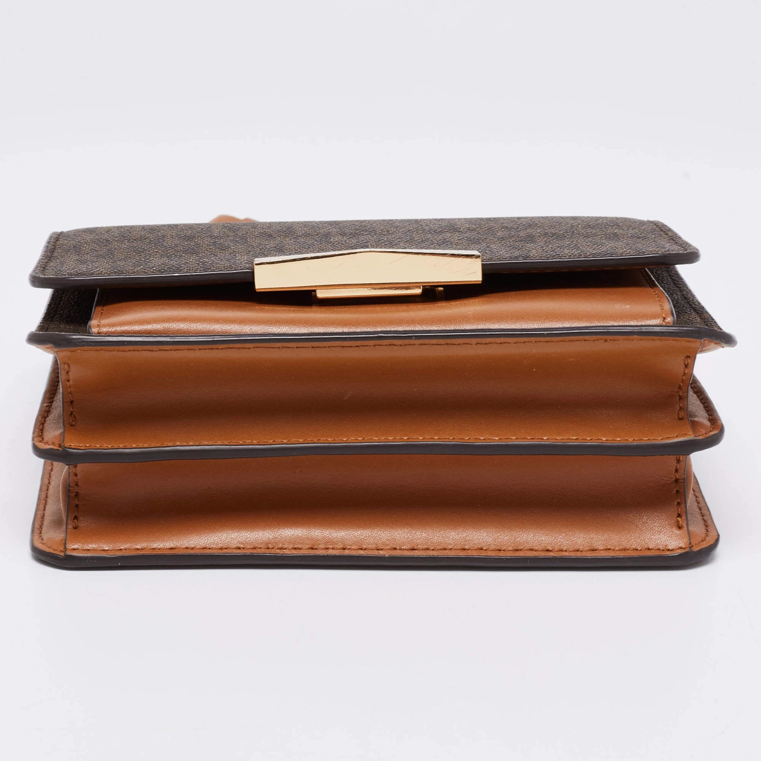 Michael Kors Brown Signature Coated Canvas And Leather Jade Shoulder Bag For Women - Image 6