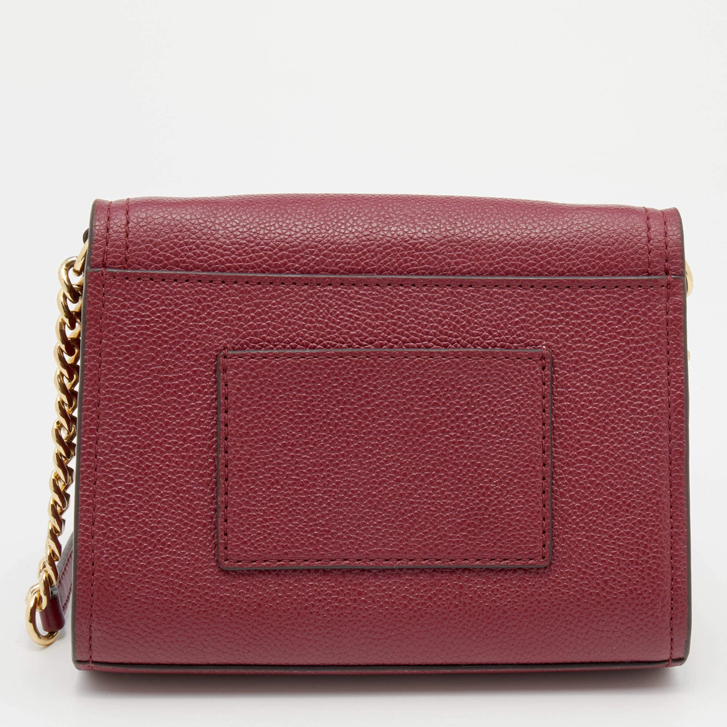 Michael Kors Burgundy Leather Jet Set Flap Crossbody Bag For Women - Image 4