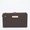 Michael Kors Brown Signature Coated Canvas Adele Smartphone Wallet For Women