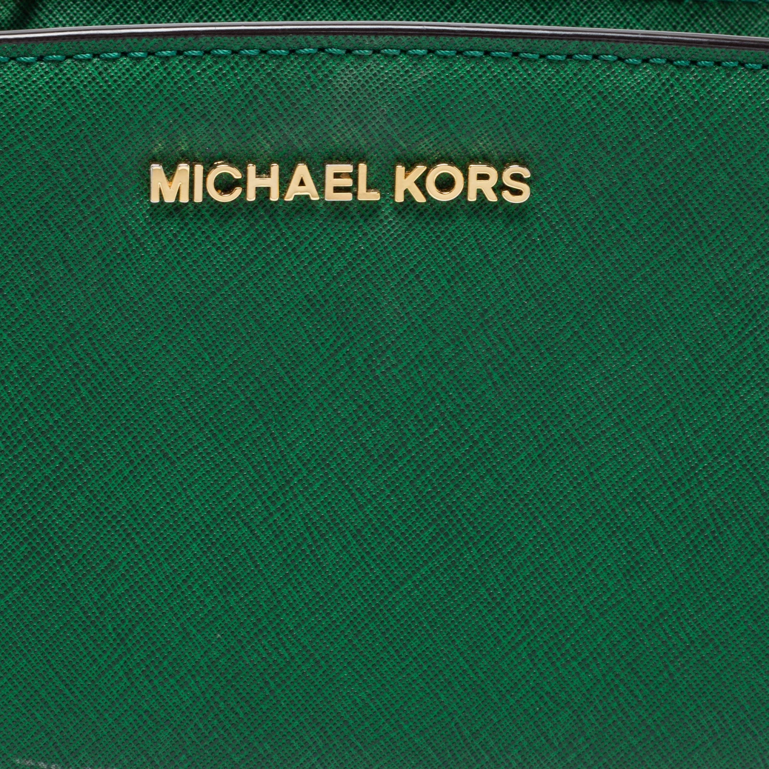 Michael Kors Green Leather Mini Selma Crossbody Bag For Women - Image 5