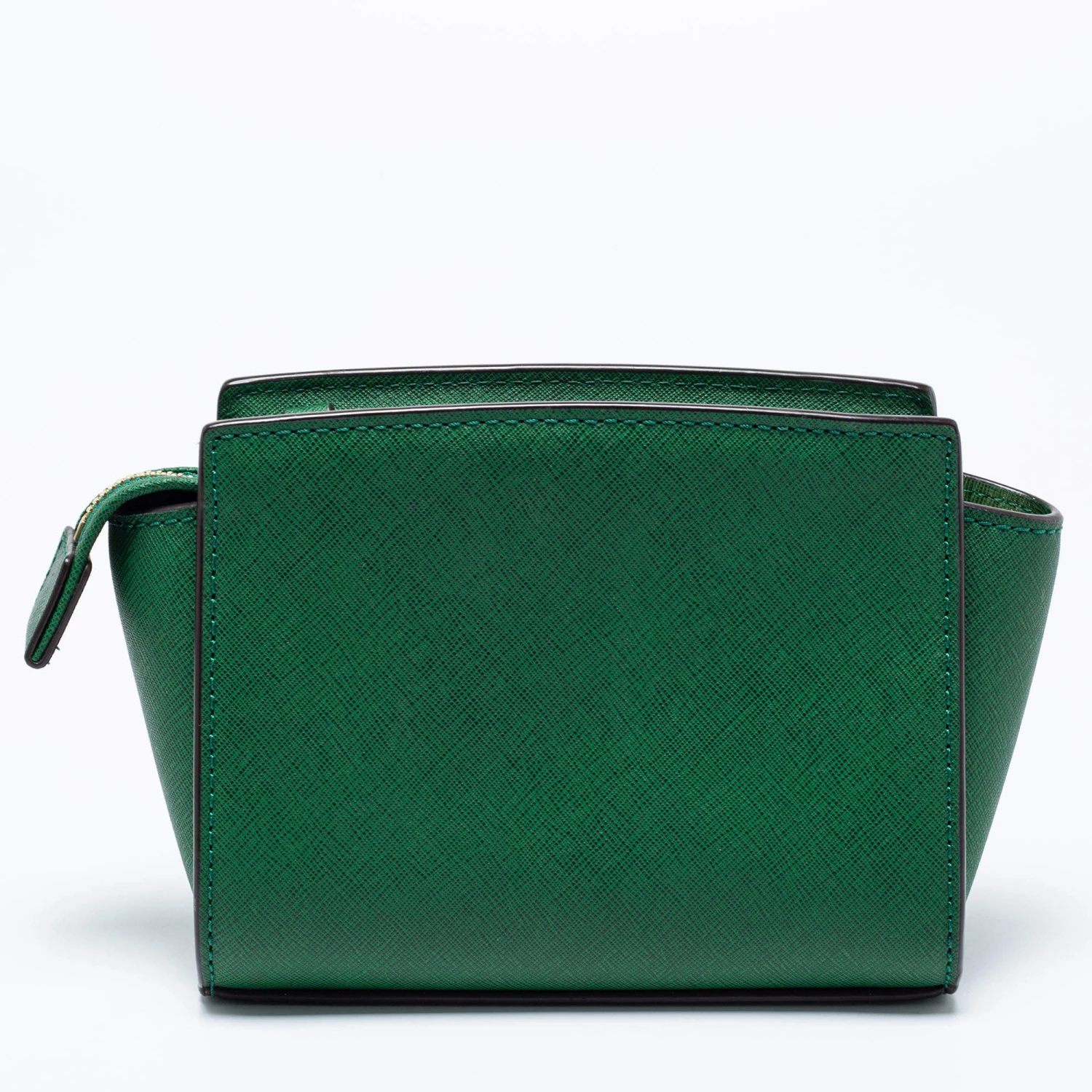 Michael Kors Green Leather Mini Selma Crossbody Bag For Women - Image 4