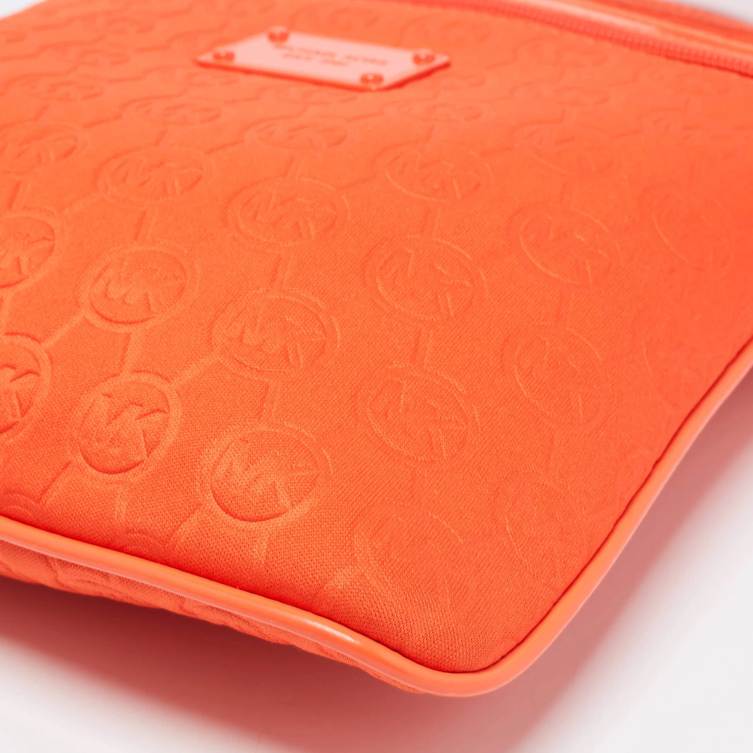 Michael Kors Neon Orange Neoprene And Patent Leather Messenger Bag For Women - Image 12