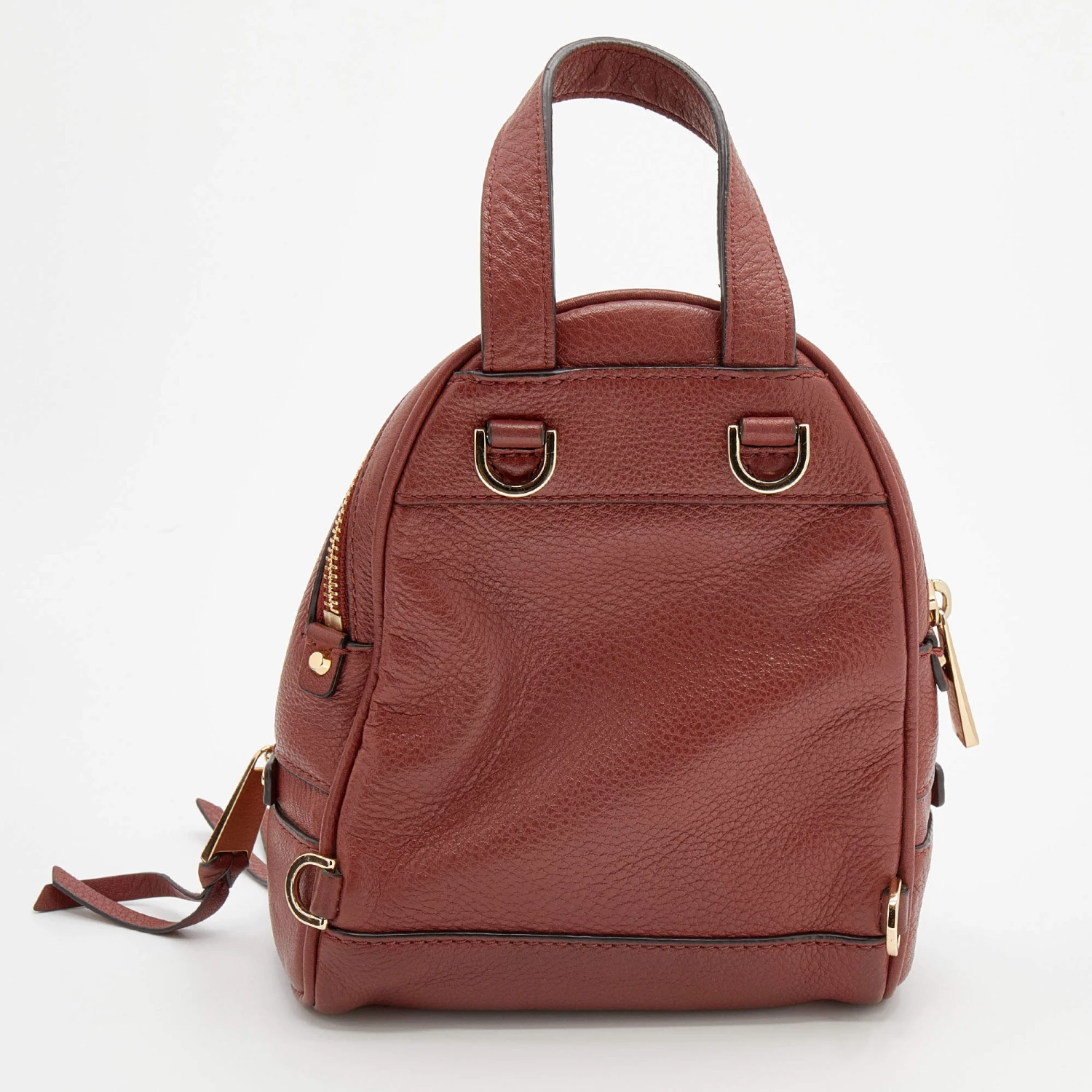 Michael Kors Brown Leather Rhea Zip Backpack For Women - Image 4