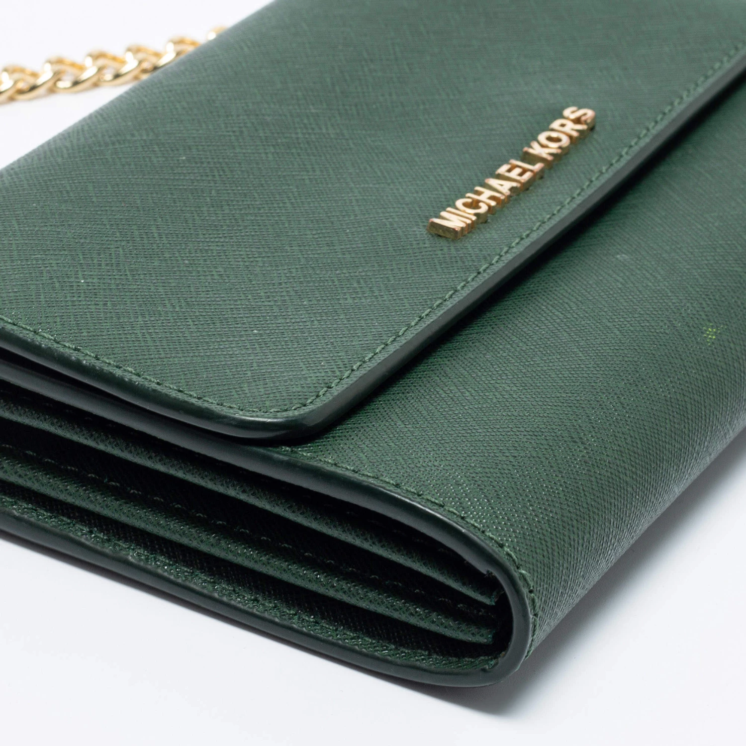 Michael Kors Green Leather Flap Crossbody Bag For Women - Image 13