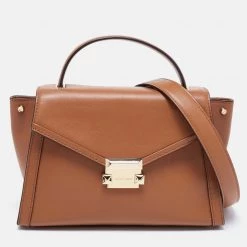 Michael Kors Tan Leather Whitney Top Handle Bag For Women