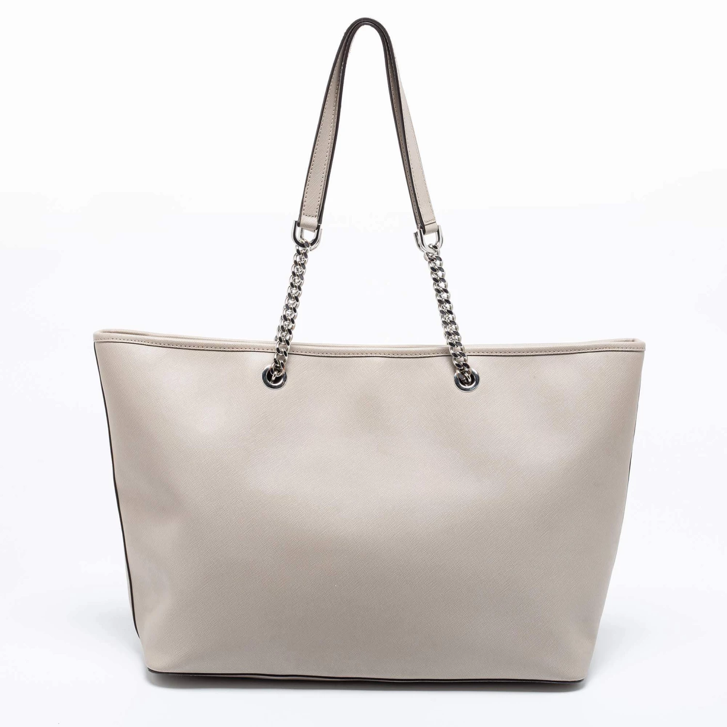 Michael Kors Grey Saffiano Leather Jet Set Tote For Women - Image 4