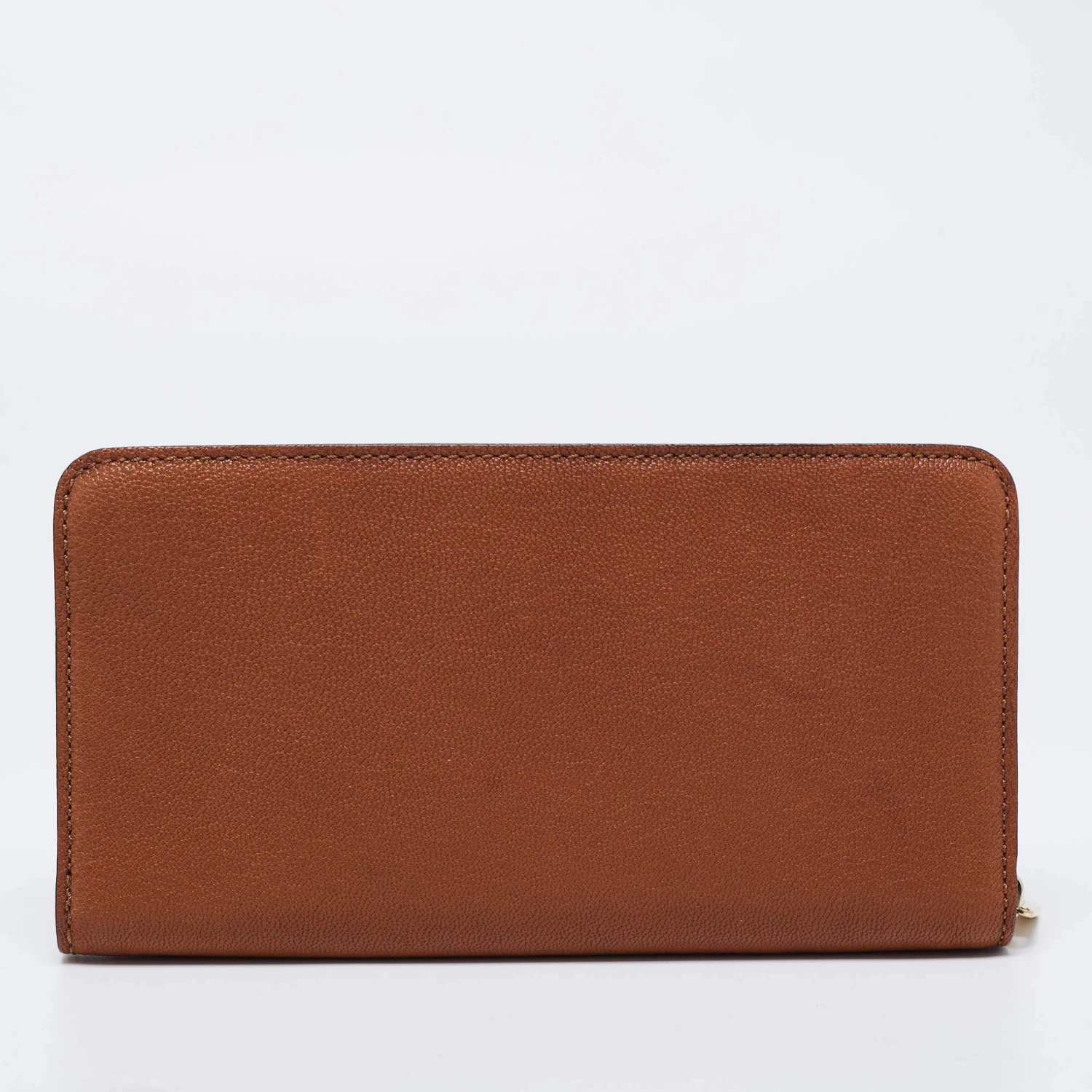 Michael Kors Caramel Brown Leather Hamilton Zip Around Wallet For Women - Image 5