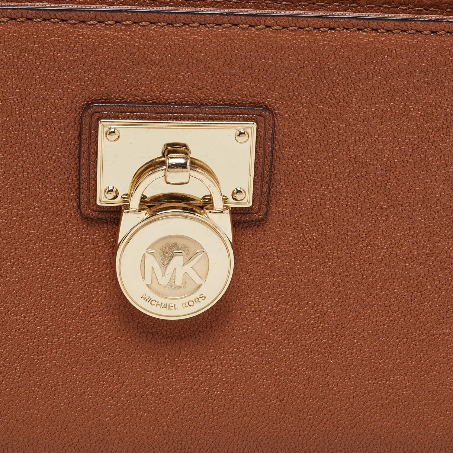 Michael Kors Caramel Brown Leather Hamilton Zip Around Wallet For Women - Image 6