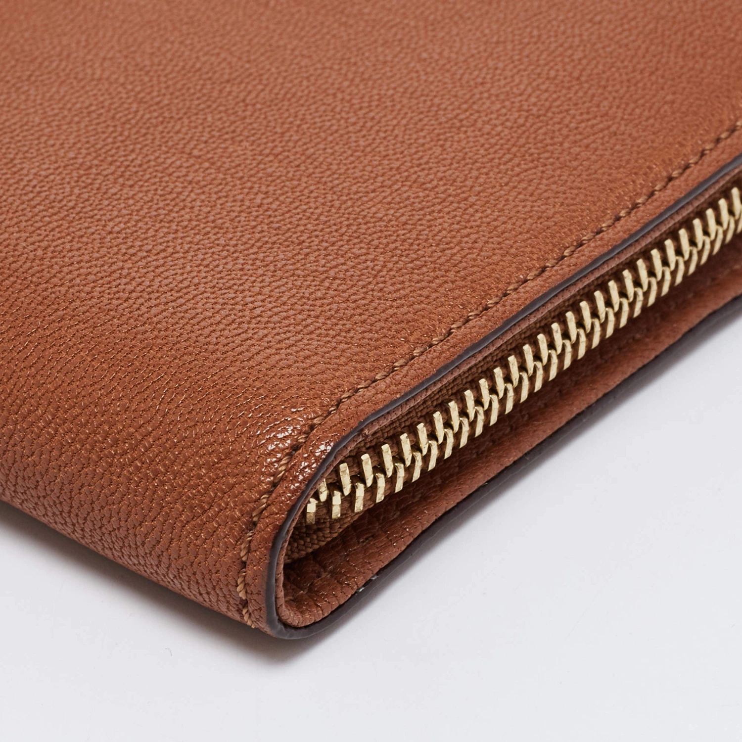 Michael Kors Caramel Brown Leather Hamilton Zip Around Wallet For Women - Image 10