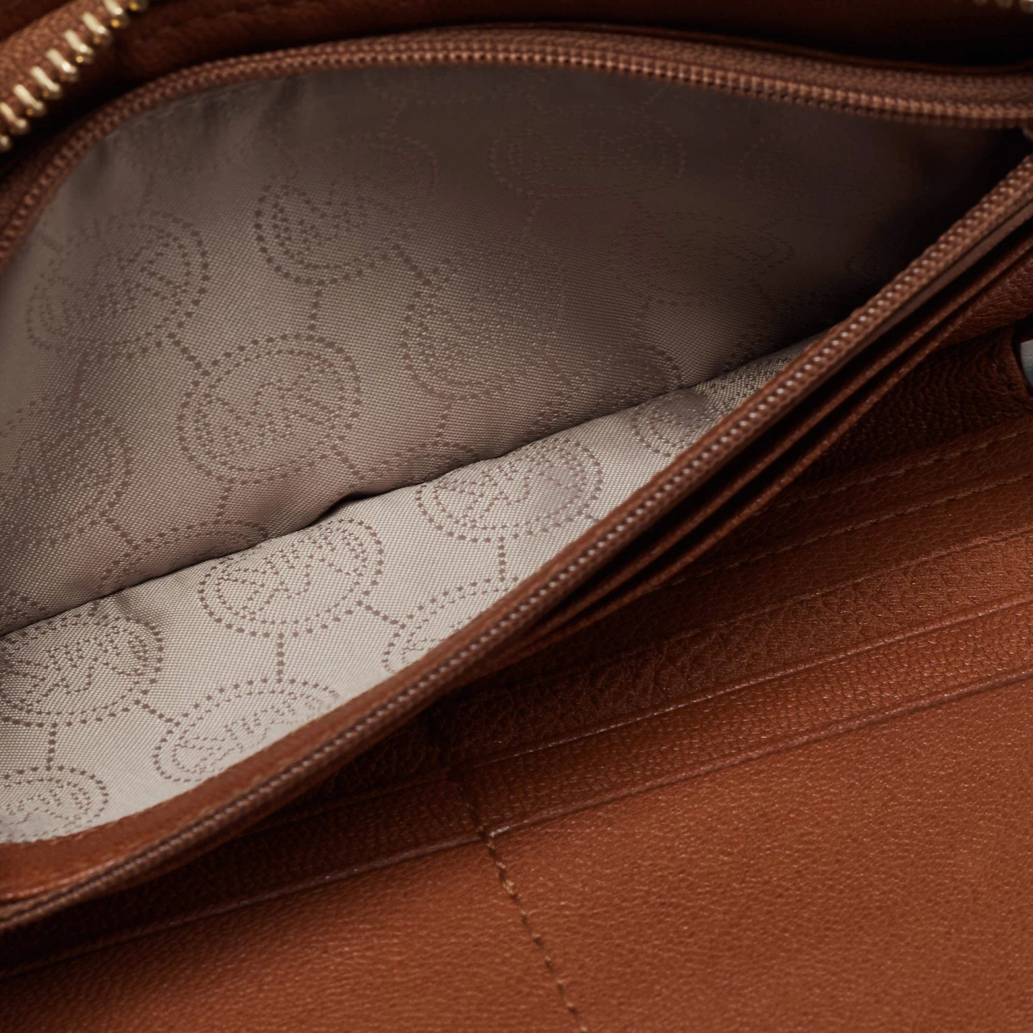 Michael Kors Caramel Brown Leather Hamilton Zip Around Wallet For Women - Image 3