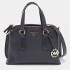 Michael Kors Black Leather Emma Satchel For Women
