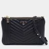 Michael Kors Black Quilted Leather Jet Set Charm Crossbody Bag For Women
