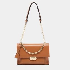 Michael Kors Tan Leather Cece Chain Top Handle Bag For Women
