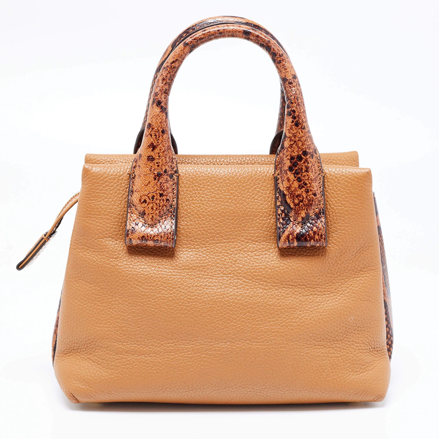 Michael Kors Brown Python Embossed And Leather Rollins Tote For Women - Image 4