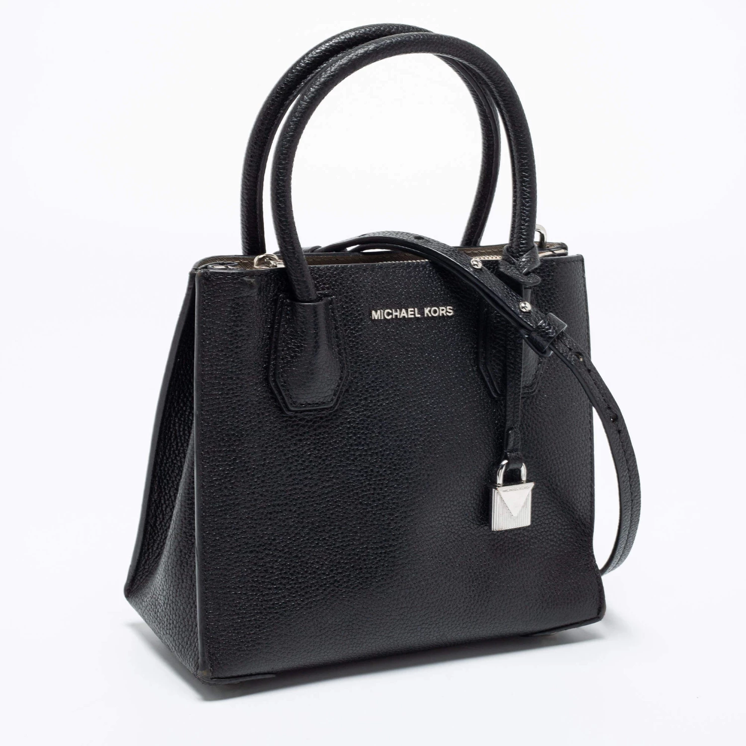Michael Kors Black Leather Mini Mercer Satchel For Women - Image 3
