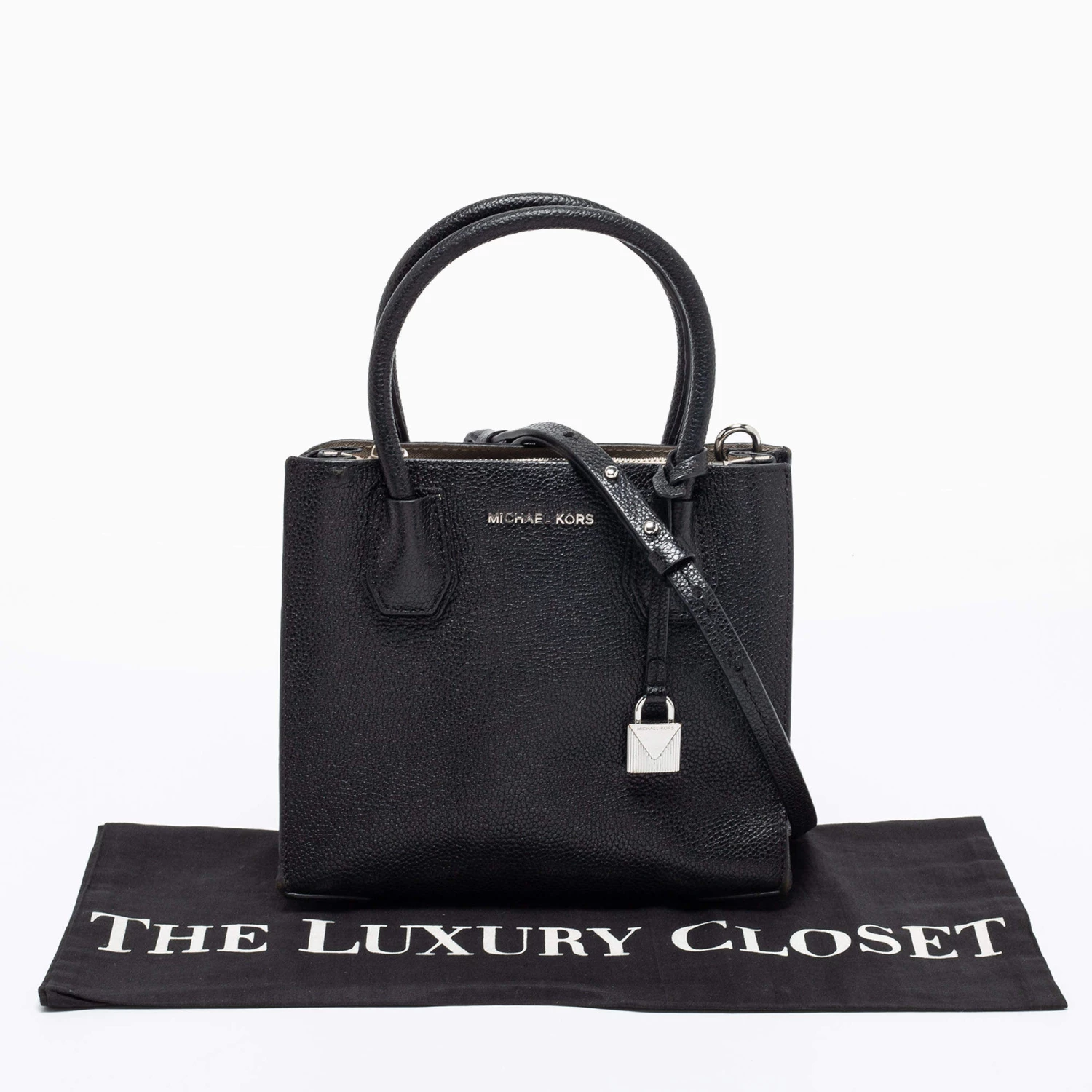 Michael Kors Black Leather Mini Mercer Satchel For Women - Image 10