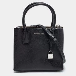 Michael Kors Black Leather Mini Mercer Satchel For Women