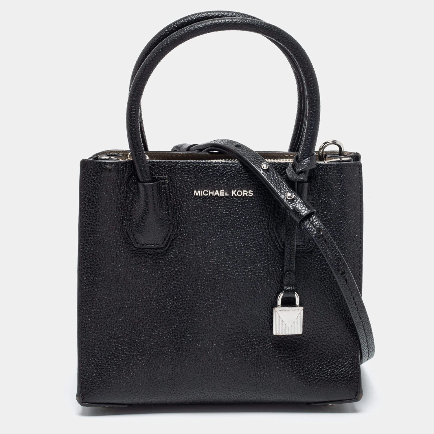Michael Kors Black Leather Mini Mercer Satchel For Women