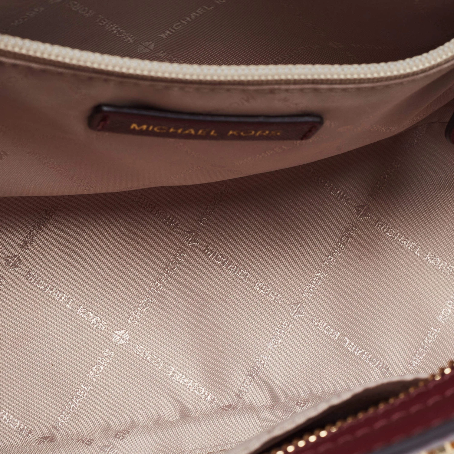 Michael Kors Burgundy Saffiano Leather Selma Studded Merlot Shoulder Bag For Women - Image 7