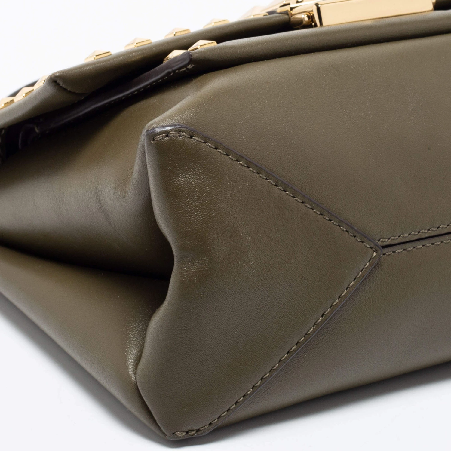 Michael Kors Green Leather Studded Medium Cece Shoulder Bag For Women - Image 12