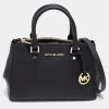 Michael Kors Black Leather Medium Sutton Tote For Women