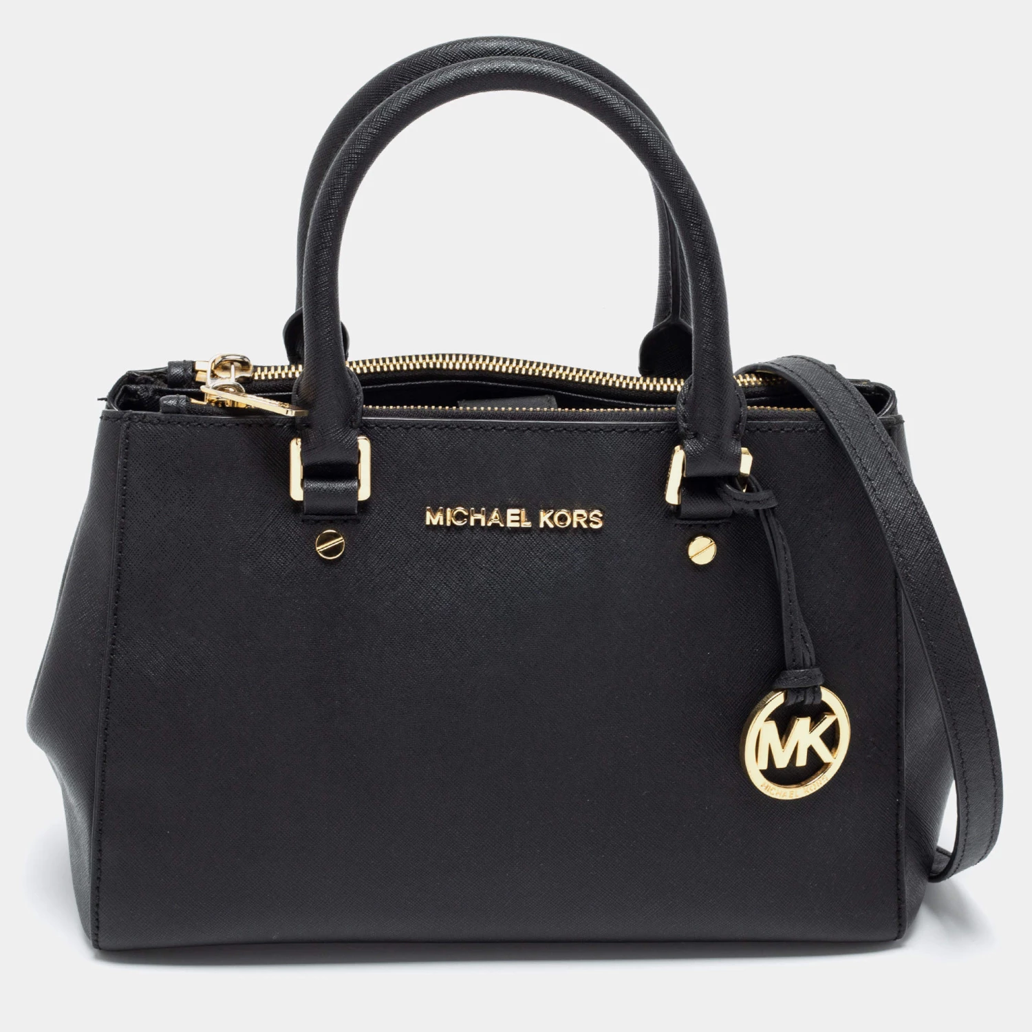 Michael Kors Black Leather Medium Sutton Tote For Women