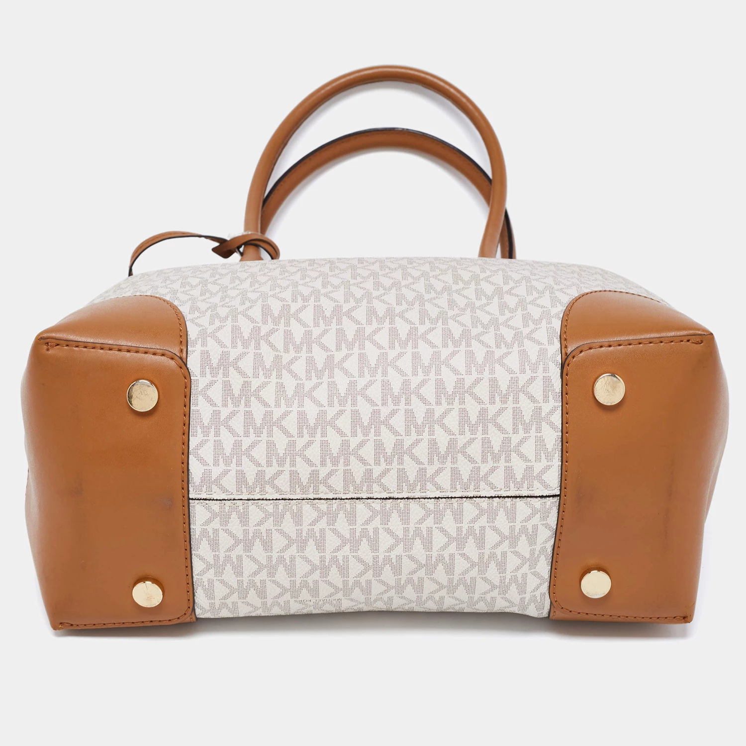 Michael Kors Brown/Beige Signature Coated Canvas And Leather Mercer Gallery Satchel For Women - Image 6