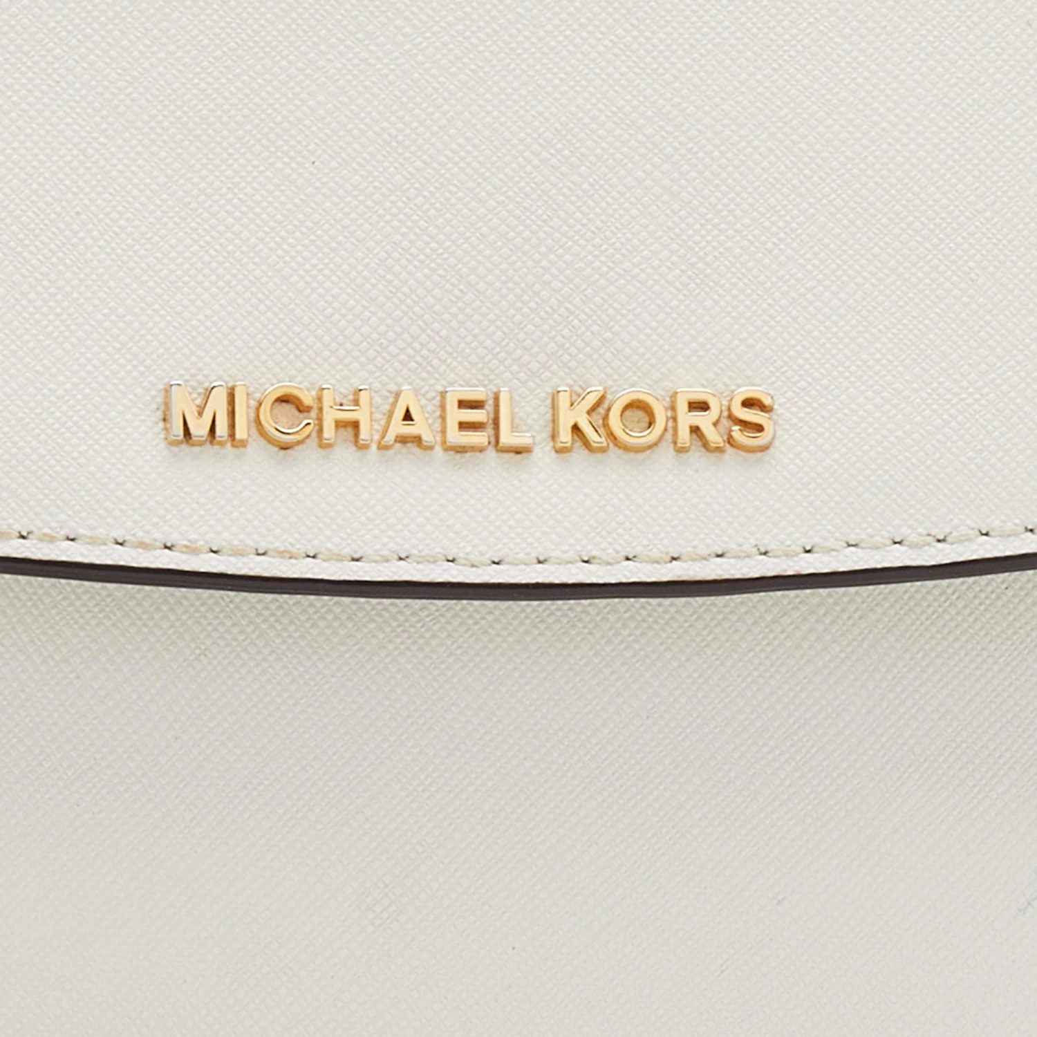 Michael Kors White Leather Small Ava Top Handle Bag For Women - Image 5