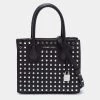 Michael Kors Black Studded Leather Small Mercer Tote For Women