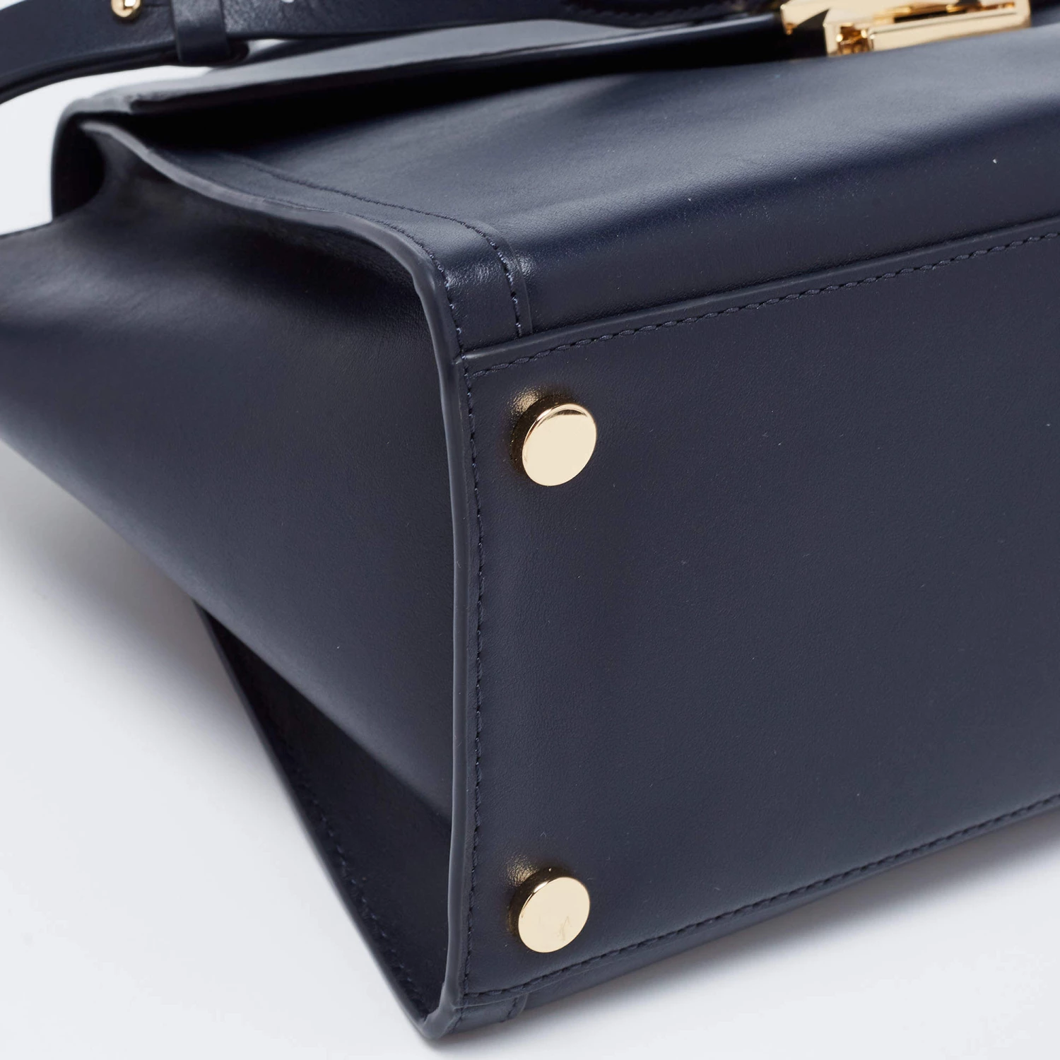 Michael Kors Navy Blue Leather Whitney Top Handle Bag For Women - Image 11