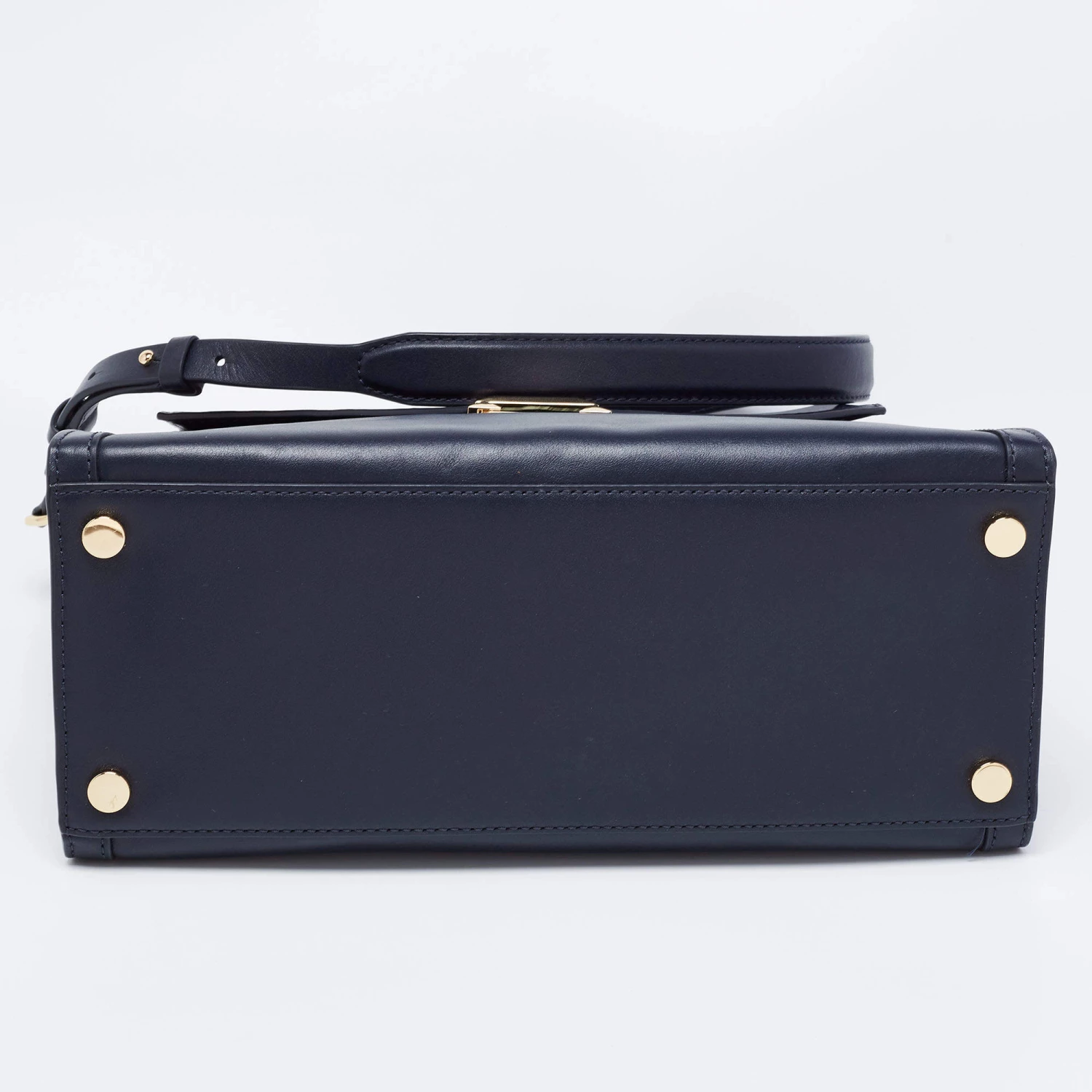 Michael Kors Navy Blue Leather Whitney Top Handle Bag For Women - Image 6