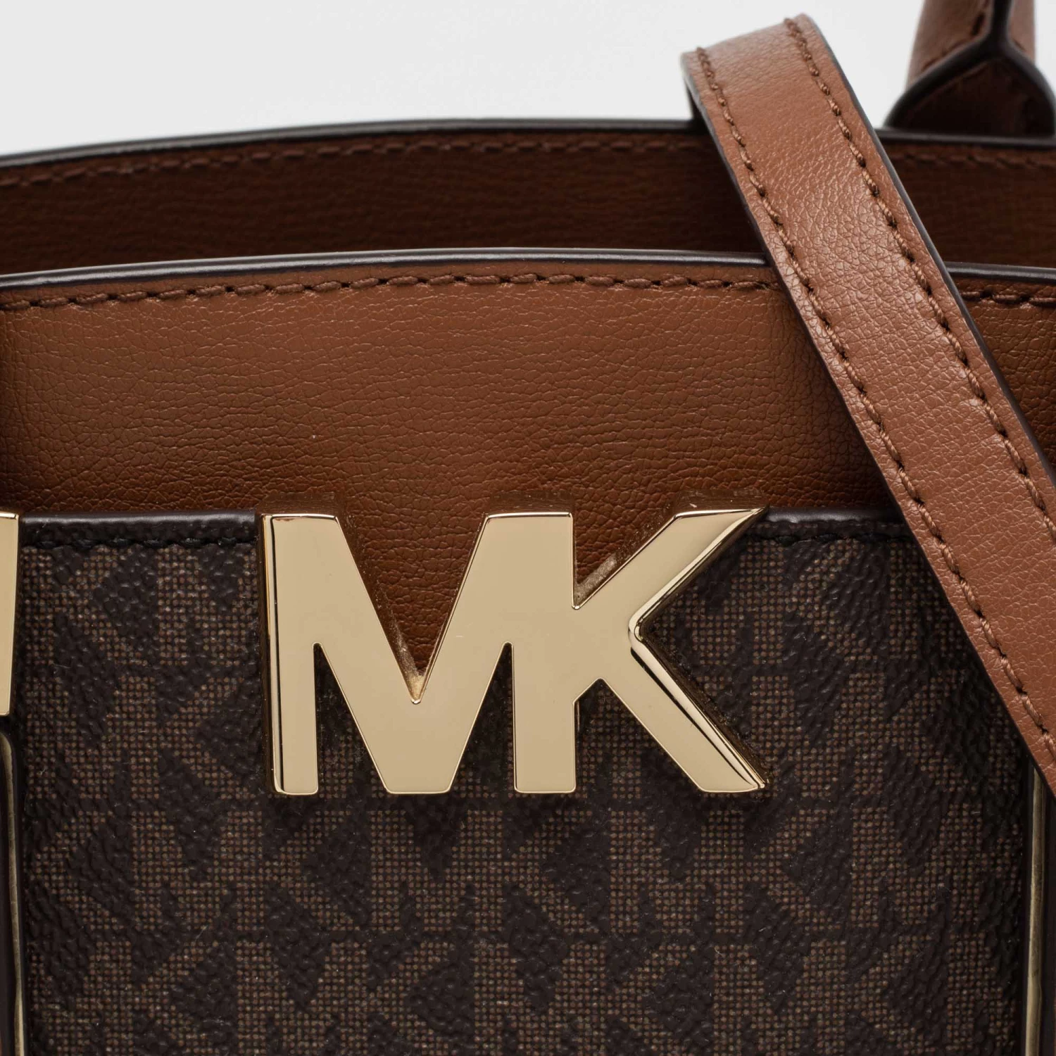 Michael Kors Brown Monogram Canvas Leather Medium Mott Tote For Women - Image 5