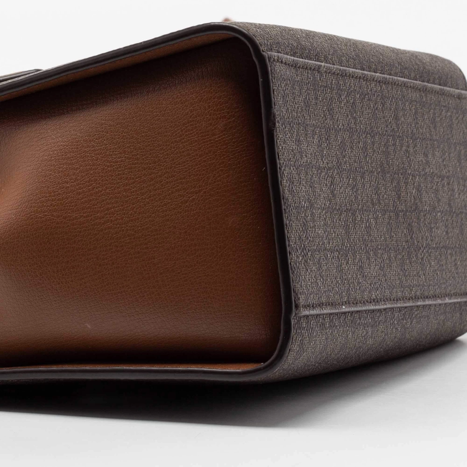 Michael Kors Brown Monogram Canvas Leather Medium Mott Tote For Women - Image 11