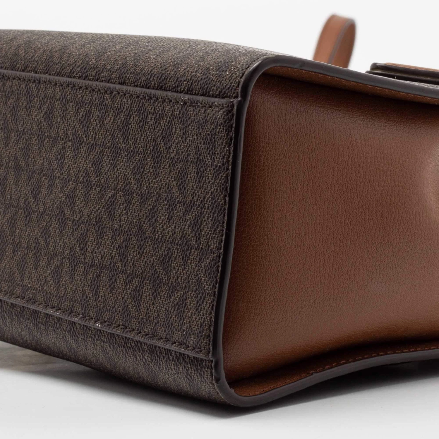 Michael Kors Brown Monogram Canvas Leather Medium Mott Tote For Women - Image 12