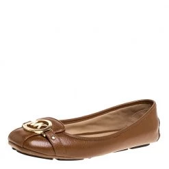 Michael Kors Brown Leather Ballet Flats Size 39 For Women
