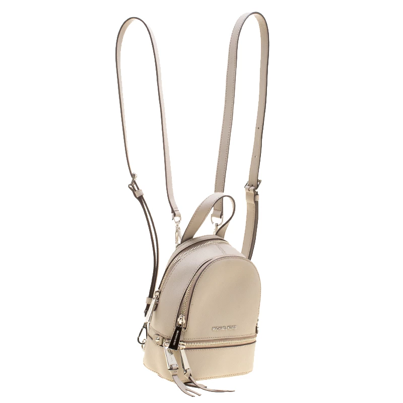 Michael Kors Grey Leather Rhea Mini Backpack For Women - Image 3