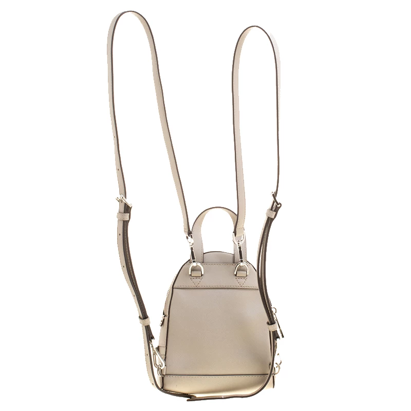 Michael Kors Grey Leather Rhea Mini Backpack For Women - Image 4